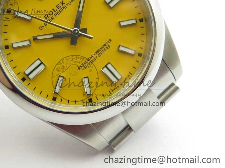 MiroTime 0424 Original Oyster Perpetual 41mm 124300 ROF 1:1 Best Edition 904L Steel Yellow Dial on SS Bracelet A 2667